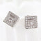 Boucles d'oreilles Boucles d'oreilles carrées double halo en or blanc 18 carats et diamants 58 Facettes 135023E