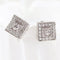 Boucles d'oreilles Boucles d'oreilles carrées double halo en or blanc 18 carats et diamants 58 Facettes 135023E