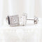 Boucles d'oreilles Boucles d'oreilles carrées double halo en or blanc 18 carats et diamants 58 Facettes 135023E