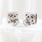 Boucles d'oreilles Boucles d'oreilles carrées double halo en or blanc 18 carats et diamants 58 Facettes 135023E