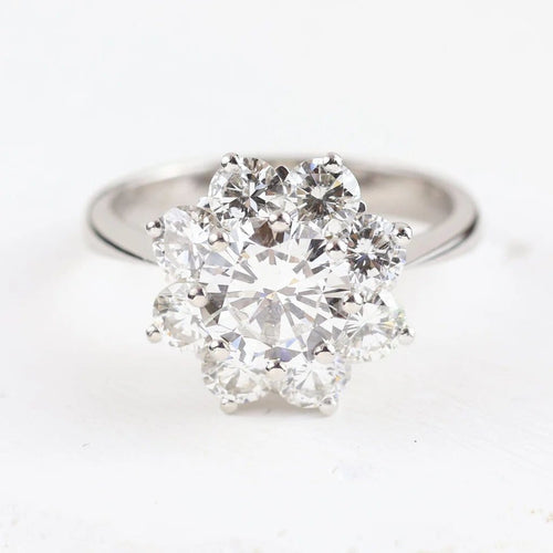 Bague 52 Bague rosette en or blanc 18 carats avec diamants 58 Facettes 136043