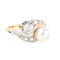 Bague 52 Bague toi et moi vintage en or jaune 18 carats avec diamants et perle 58 Facettes 134237