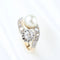 Bague 52 Bague toi et moi vintage en or jaune 18 carats avec diamants et perle 58 Facettes 134237
