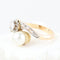 Bague 52 Bague toi et moi vintage en or jaune 18 carats avec diamants et perle 58 Facettes 134237