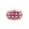 Bague 52 Bague en or jaune 18 carats rubis ovales et diamants 58 Facettes 132984