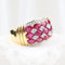 Bague 52 Bague en or jaune 18 carats rubis ovales et diamants 58 Facettes 132984