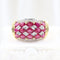 Bague 52 Bague en or jaune 18 carats rubis ovales et diamants 58 Facettes 132984
