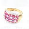 Bague 52 Bague en or jaune 18 carats rubis ovales et diamants 58 Facettes 132984
