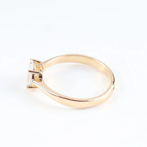 Bague 51 Bague en or rose 14 carats sertie de diamants taille marquise et princesse 58 Facettes 131455A