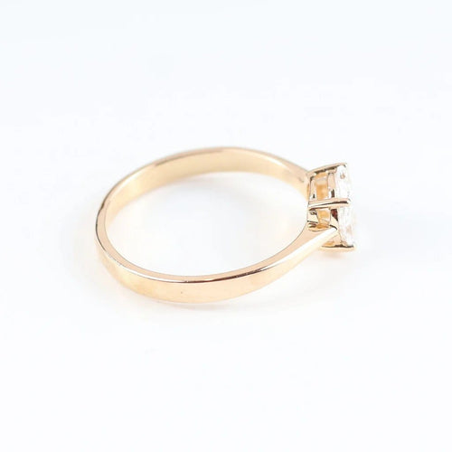 Bague 51 Bague en or rose 14 carats sertie de diamants taille marquise et princesse 58 Facettes 131455A