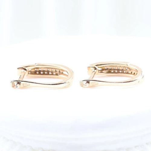 Boucles d'oreilles Boucles d'oreilles triple pavé en or rose 18 carats et diamants 58 Facettes 132996