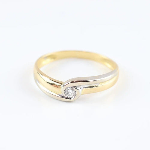 Bague 56 Bague solitaire en or jaune 18 carats avec diamant taille brillant 58 Facettes 159/24D