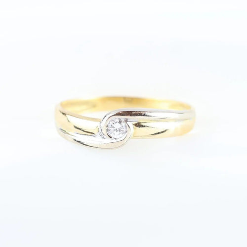 Bague 56 Bague solitaire en or jaune 18 carats avec diamant taille brillant 58 Facettes 159/24D
