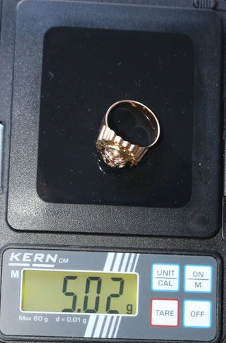 Bague 55 Bague dôme rétro en or jaune 18 carats 58 Facettes 575