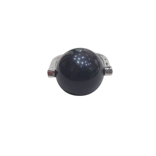 Bague 54 Bague en or blanc 18 carats avec onyx 58 Facettes T167