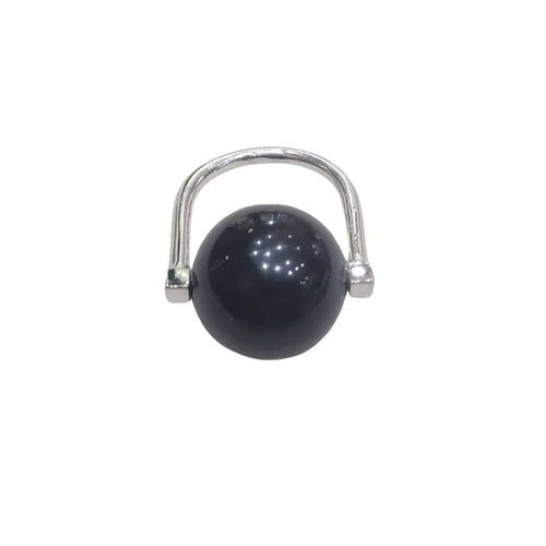 Bague 54 Bague en or blanc 18 carats avec onyx 58 Facettes T167