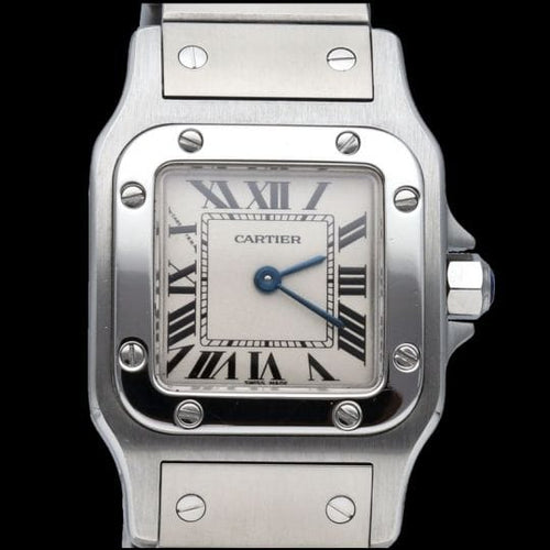 Montre Cartier Santos Galbée PM - Montre quartz en acier 58 Facettes MT45190