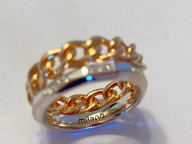 Bague 52 Pomellato Milano - Bague en or rose et or blanc 18 carats et diamants 58 Facettes
