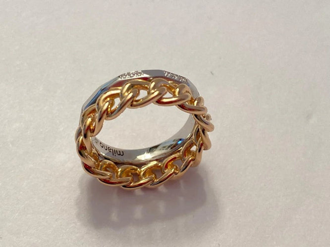 Bague 52 Pomellato Milano - Bague en or rose et or blanc 18 carats et diamants 58 Facettes