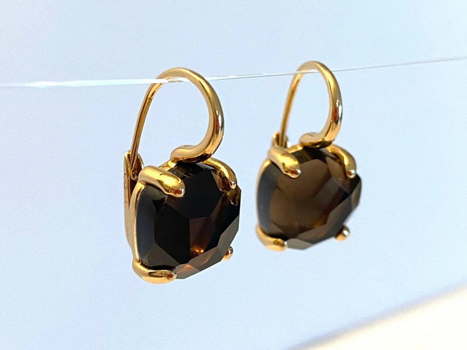 Boucles d'oreilles Pomellato Lola - Boucles d'oreilles en or rose et quartz fumé 58 Facettes