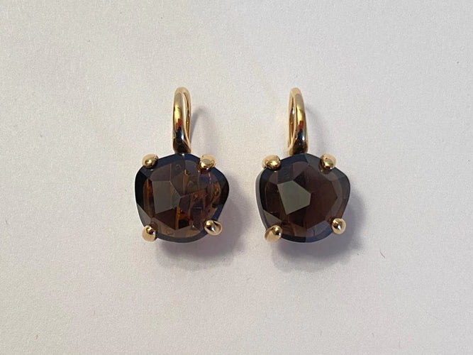 Boucles d'oreilles Pomellato Lola - Boucles d'oreilles en or rose et quartz fumé 58 Facettes