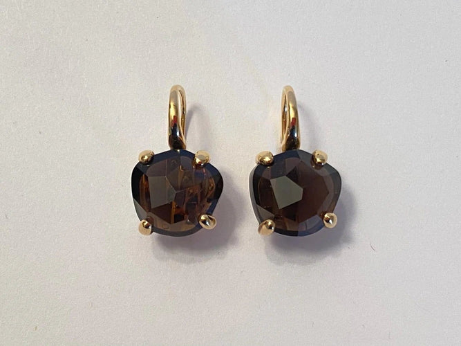 Boucles d'oreilles Pomellato Lola - Boucles d'oreilles en or rose et quartz fumé 58 Facettes