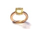 Bague 53 Pomellato Bébé - Bague en or rose, quartz citron et diamants bruns 58 Facettes