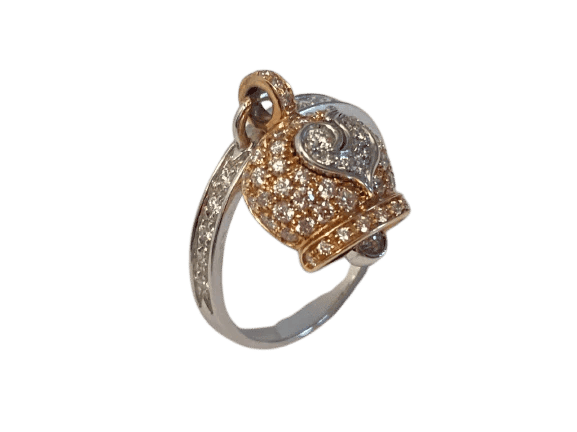 Bague 53 Chantecler Campanella - Bague Sonnerie de cloche en or blanc et diamants 58 Facettes