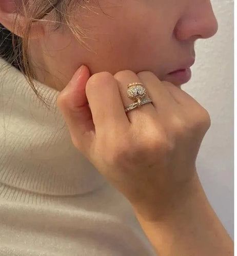 Bague 53 Chantecler Campanella - Bague Sonnerie de cloche en or blanc et diamants 58 Facettes