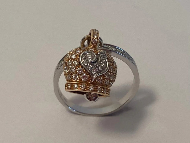 Bague 53 Chantecler Campanella - Bague Sonnerie de cloche en or blanc et diamants 58 Facettes