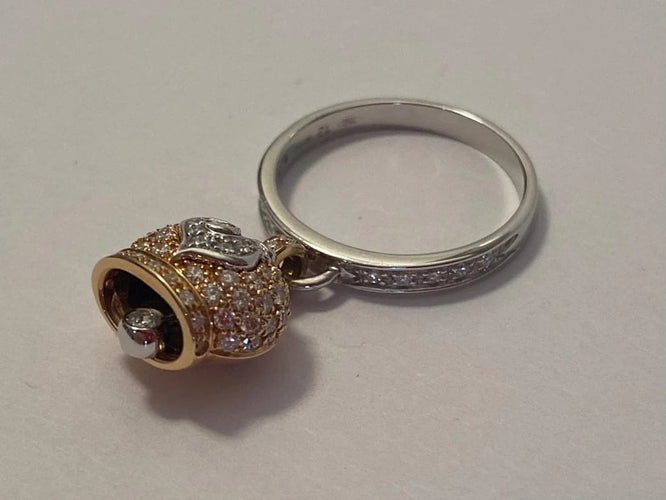 Bague 53 Chantecler Campanella - Bague Sonnerie de cloche en or blanc et diamants 58 Facettes