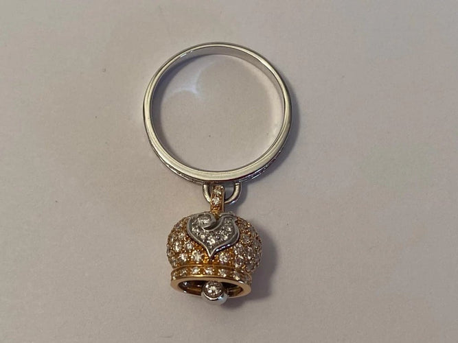 Bague 53 Chantecler Campanella - Bague Sonnerie de cloche en or blanc et diamants 58 Facettes
