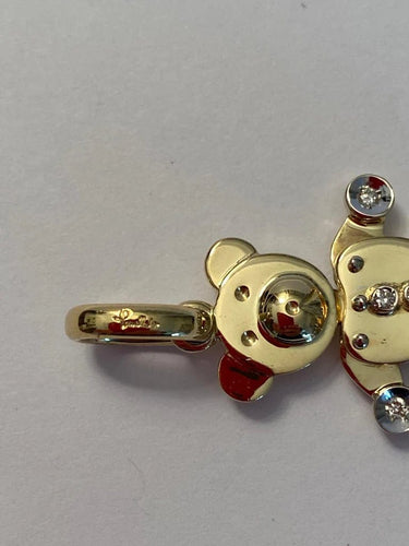 Pendentif Pomellato - Pendentif ours en peluche en or jaune 18 carats et diamants 58 Facettes