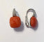 Boucles d'oreilles Pomellato Capri - Boucles d'oreilles en or blanc 18 carats avec corail et diamants 58 Facettes