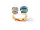 Bague 56 Pomellato Nudo - Bague en or rose et blanc 18 carats, topaze et diamants 58 Facettes