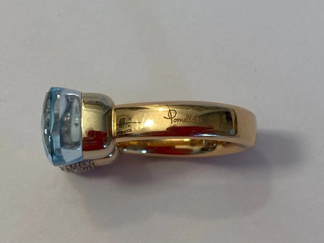 Bague 56 Pomellato Nudo - Bague en or rose et blanc 18 carats, topaze et diamants 58 Facettes