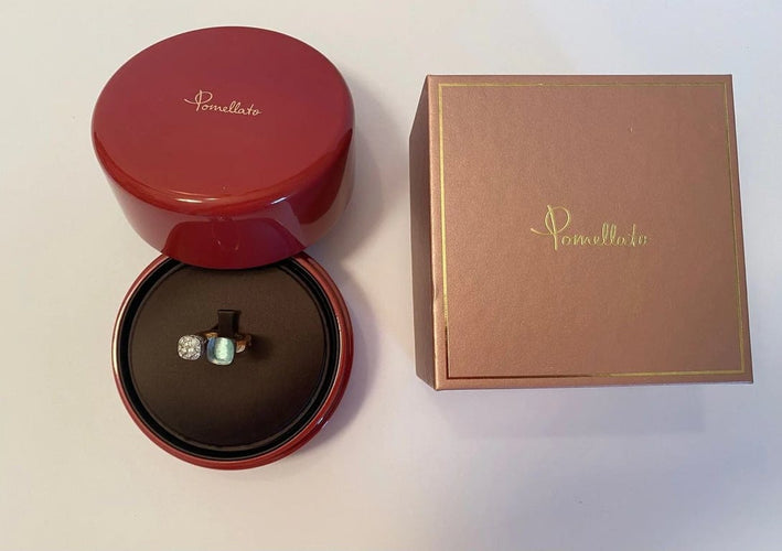Bague 56 Pomellato Nudo - Bague en or rose et blanc 18 carats, topaze et diamants 58 Facettes