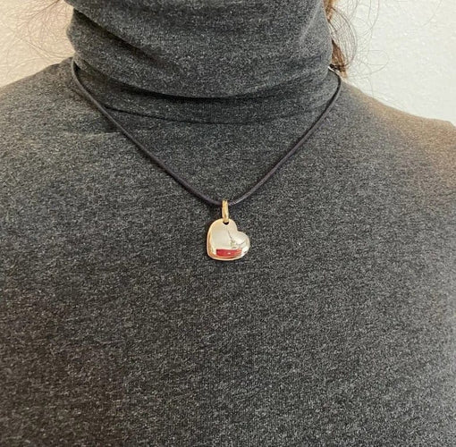 Pendentif Pomellato Cœur - Pendentif cœur en or blanc et jaune 18 carats 58 Facettes
