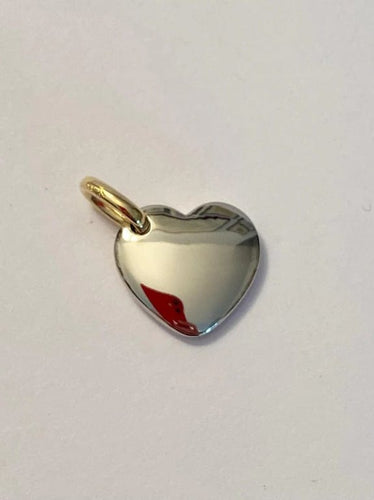 Pendentif Pomellato Cœur - Pendentif cœur en or blanc et jaune 18 carats 58 Facettes