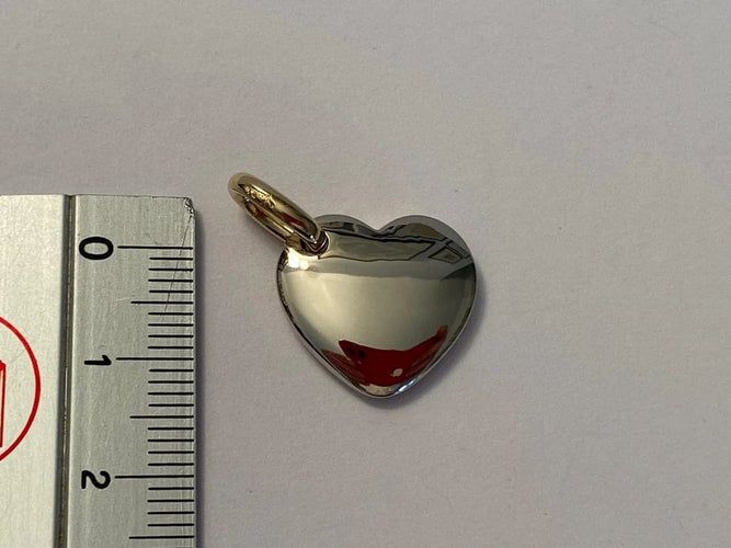 Pendentif Pomellato Cœur - Pendentif cœur en or blanc et jaune 18 carats 58 Facettes