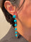 Boucles d'oreilles Chantecler Cherie - Boucles d'oreilles pendantes en or jaune 18 carats, diamants et turquoise 58 Facettes