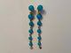 Boucles d'oreilles Chantecler Cherie - Boucles d'oreilles pendantes en or jaune 18 carats, diamants et turquoise 58 Facettes
