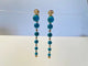 Boucles d'oreilles Chantecler Cherie - Boucles d'oreilles pendantes en or jaune 18 carats, diamants et turquoise 58 Facettes