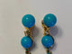 Boucles d'oreilles Chantecler Cherie - Boucles d'oreilles pendantes en or jaune 18 carats, diamants et turquoise 58 Facettes