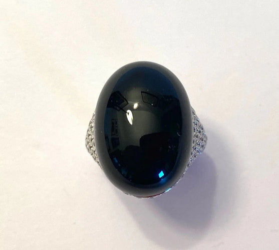 Bague 53 Chantecler Chérie - Bague en or blanc 18 carats, onyx et diamants 58 Facettes