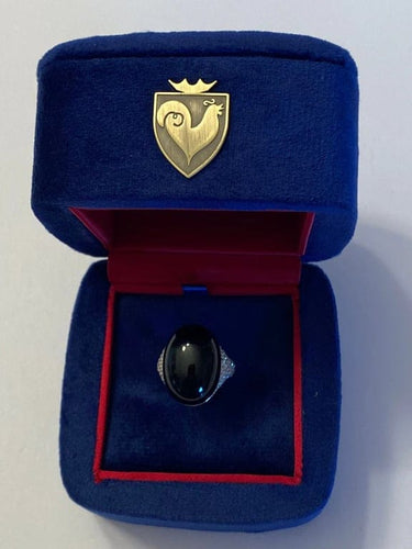 Bague 53 Chantecler Chérie - Bague en or blanc 18 carats, onyx et diamants 58 Facettes