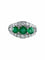 Bague 54 Bague jarretière en or blanc 18 ct avec émeraudes et diamants 58 Facettes 6806A