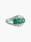 Bague 54 Bague jarretière en or blanc 18 ct avec émeraudes et diamants 58 Facettes 6806A