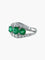 Bague 54 Bague jarretière en or blanc 18 ct avec émeraudes et diamants 58 Facettes 6806A
