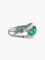 Bague 54 Bague jarretière en or blanc 18 ct avec émeraudes et diamants 58 Facettes 6806A